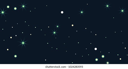 Abstract star of confetti. Falling starry background. Random stars shine on a black background. The dark sky with shining stars. Flying confetti. Suitable for your design, cards, invitations, gifts.