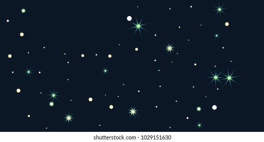 Abstract star of confetti. Falling starry background. Random stars shine on a black background. The dark sky with shining stars. Flying confetti. Suitable for your design, cards, invitations, gifts.