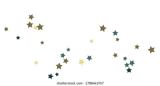 Abstract star of confetti. Falling starry background. Random stars shine on background.  Flying confetti. Suitable for your design, cards, invitations, gifts. 