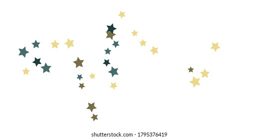 Abstract star of confetti. Falling starry background. Random stars shine on background.  Flying confetti. Suitable for your design, cards, invitations, gifts. 
