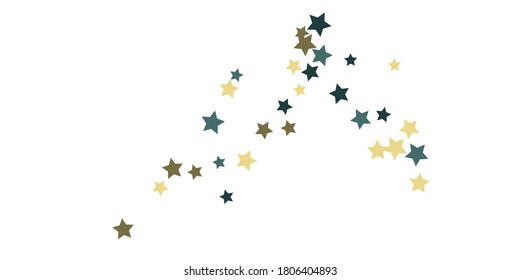 Abstract star of confetti. Falling starry background. Random stars shine on background.  Flying confetti. Suitable for your design, cards, invitations, gifts. 