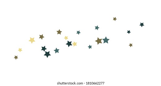 Abstract star of confetti. Falling starry background. Random stars shine on background.  Flying confetti. Suitable for your design, cards, invitations, gifts. 