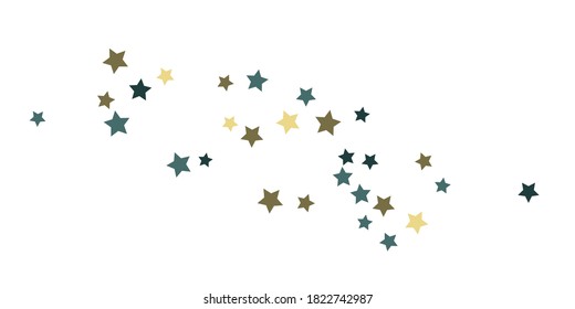 Abstract star of confetti. Falling starry background. Random stars shine on background.  Flying confetti. Suitable for your design, cards, invitations, gifts. 