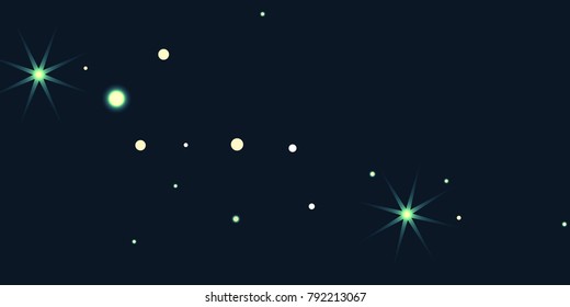 Abstract star of confetti. Falling starry background. Random stars shine on a black background. The dark sky with shining stars. Flying confetti. Suitable for your design, cards, invitations, gifts.