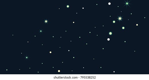 Abstract star of confetti. Falling starry background. Random stars shine on a black background. The dark sky with shining stars. Flying confetti. Suitable for your design, cards, invitations, gifts.
