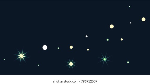 Abstract star of confetti. Falling starry background. Random stars shine on a black background. The dark sky with shining stars. Flying confetti. Suitable for your design, cards, invitations, gifts.