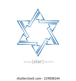 The Abstract star of David with arrows on white background