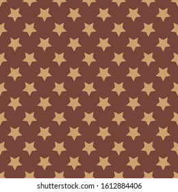 Abstract star decorative seamless pattern vector background. Chocolate color. Festive design backgrounds.