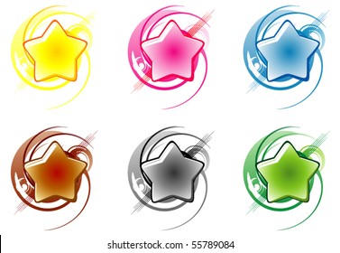 abstract star design color set