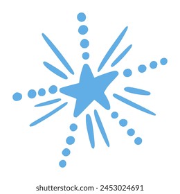 Abstrakter Stern. Doodle. Handzeichnung. Explosion. Einfacher Stil