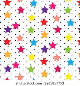 abstract star and dot seamless pattern design for paper cloths.