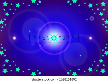 Abstract star element for design. Digital frequency track equalizer. Stylized star in the horizon with dark blue background.