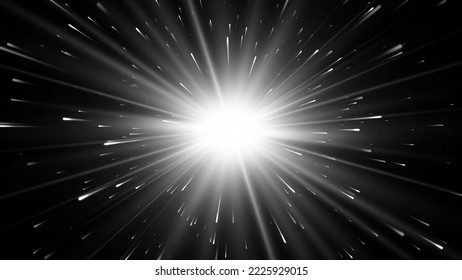 Abstract star. Explosion effect. Black and white color. Vector illustration