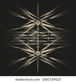 Abstract star explosion. Geometric shape pattern. Sharp light streaks. Vector burst illustration. EPS 10.