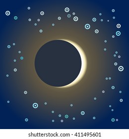 Abstract star field and eclipse  