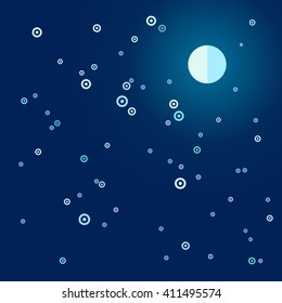 Abstract star field with moon  