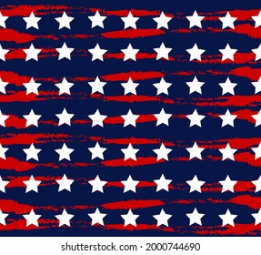Abstract. Star flag colors USA blue, red, white colors seamless pattern background. Design for Independence Day, 4th of July. vector.
