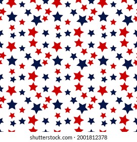 Abstract. Star flag colors USA blue, red, white colors seamless pattern background. Design for Independence Day, 4th of July. vector.