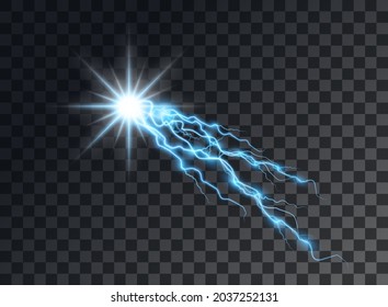 An abstract star. A flash of light with elements of electric discharge, lightning. Vector illustration of an overlay on an isolated Background.