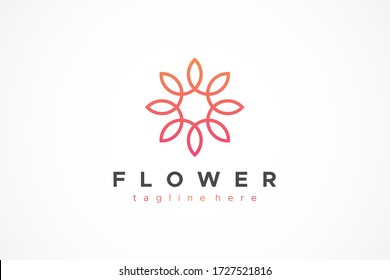 Abstract Star Flower Logo. Usable for Nature, Salon, Spa, Cosmetic and Beauty Logos. Flat Vector Logo Design Template Element.