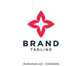 Abstract Star Flower Logo. Usable for Nature, Salon, Spa, Cosmetic and Beauty Logos. Flat Vector Logo Design Template Element.