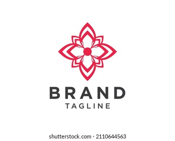 Resumen del logotipo de las Flores Estelares. Usable para Naturaleza, Salón, Spa, Cosméticos y Logotipos de Belleza. Elemento de plantilla de diseño de logotipo de vectores planos.