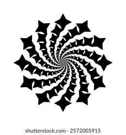 Abstract star, flower vector icon on white background