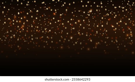 Abstract star and glitter lights with frame on dark background. Stars and celestial.