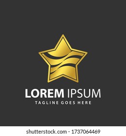 Abstract Star Gold Exclusive Company Logo Design Template Vector Premium