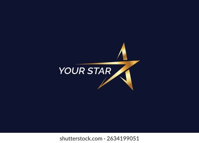 Abstract Star Gold Logo Concept for Celebrities, Award, Education, Achievement Luxury Brand Identity