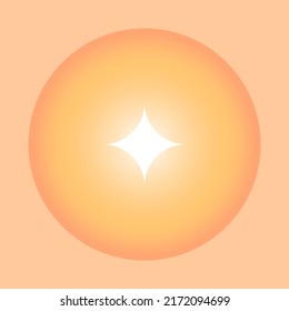 abstract star in gradient circle on orange background