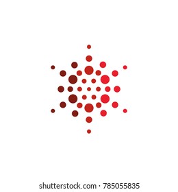 Abstract star, halftone logo. New technology vector symbol.