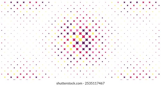 Abstract Star Halftone Pattern Vector Vibrant Color Background