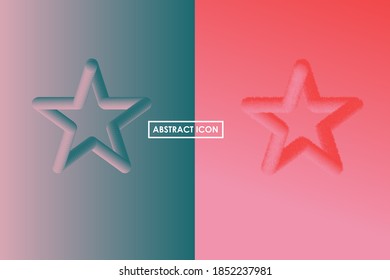 Abstract star icon on a colored background