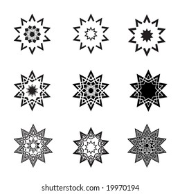 abstract star icon set