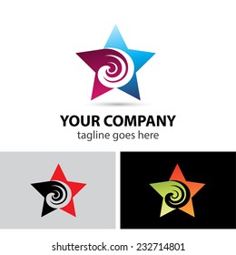 Abstract star icon swirl logo