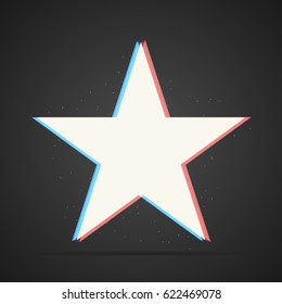 Abstract star icon with three colors. Vector illustration