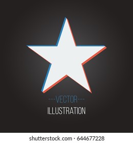 Abstract star icon with three colors. Vector illustration