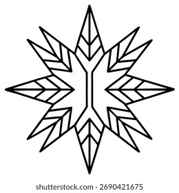 Abstract star with leaf for logo or decoration vector illustration of a simple design