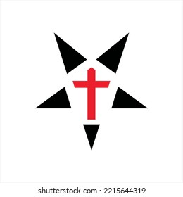 Abstract star letter vector logo design with cross and triangle.