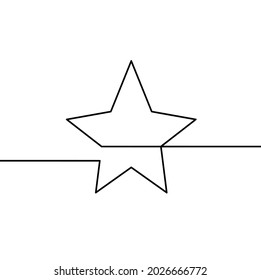 Abstract star as line drawing on white background. Vector
