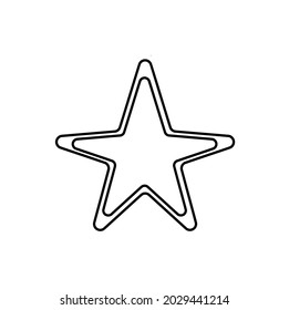 Abstract star as line drawing on white background. Vector