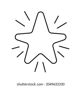 La estrella abstracta como dibujo de línea sobre fondo blanco. Vector