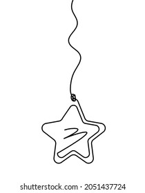 Abstract star as line drawing on white background. Vector