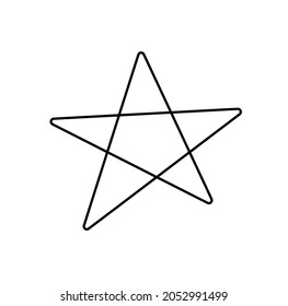 Abstract star as line drawing on white background. Vector