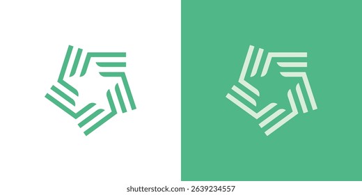 Abstract Star Line Hexagon Logo Design
