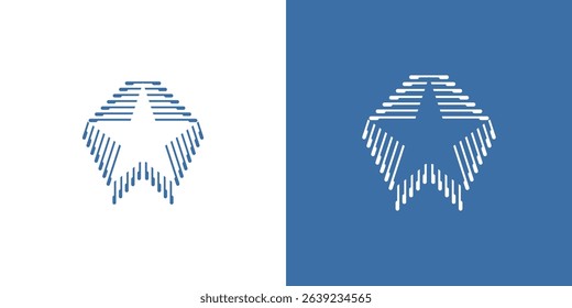 Abstract Star Line Hexagon Logo Design
