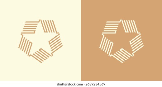 Abstract Star Line Hexagon Logo Design

