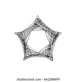 Abstract star of lines. Isolated on white background. Vector illustration.
