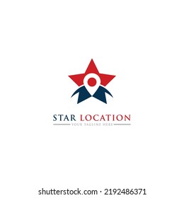 Abstract star location logo icon design template elements, star locator icon vector logo template, Geo tag outline icon. Symbol, logo illustration for mobile concept and web design.